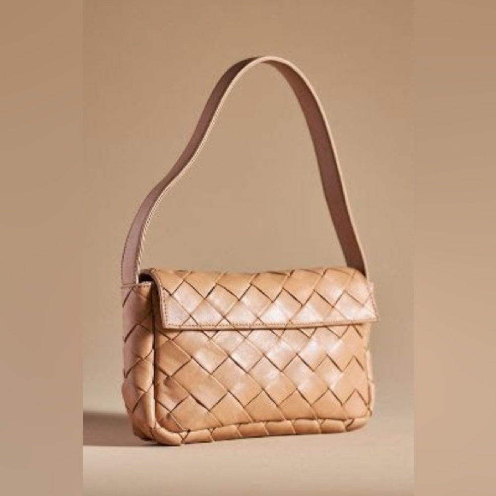Anthropologie Woven Leather Shoulder Bag
